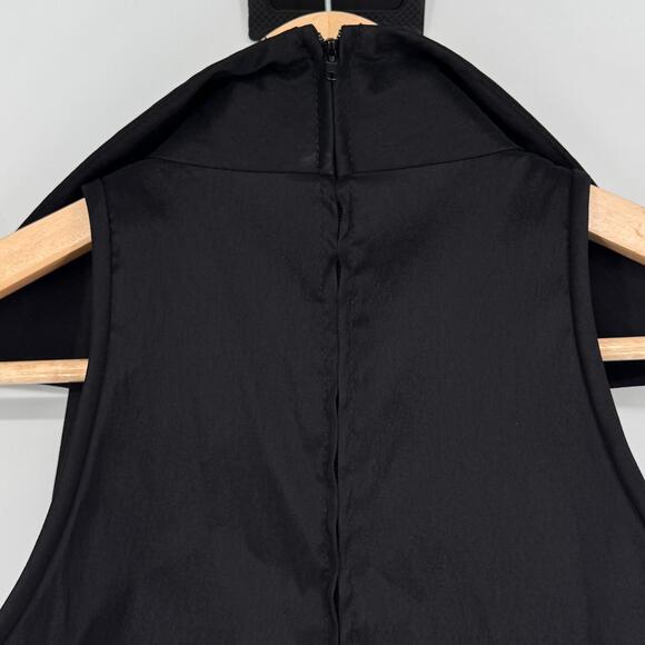 Tadashi Shoji VTG Ruched Bodice Tuxedo Dress Sz 6 Cocktail Gothic Glam Prom - Picture 6 of 9